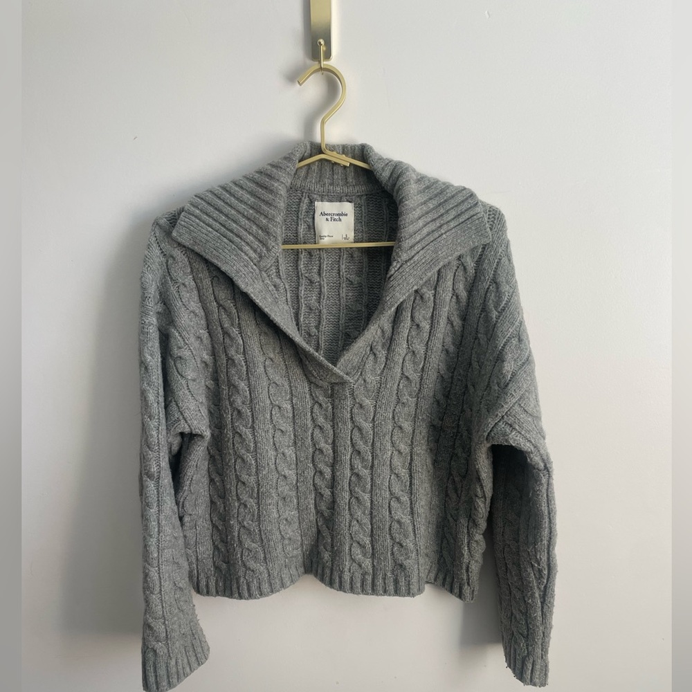 Abercrombie Merino Wool Blend Collared Sweater